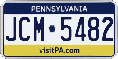 PA license plate JCM5482