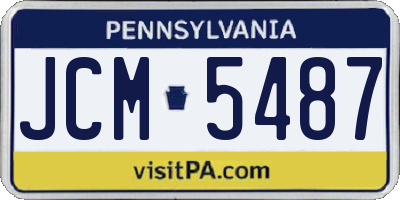 PA license plate JCM5487