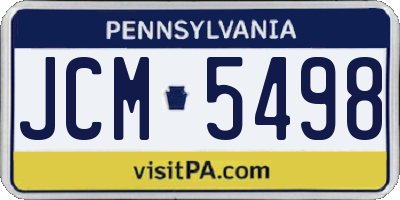 PA license plate JCM5498