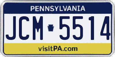 PA license plate JCM5514