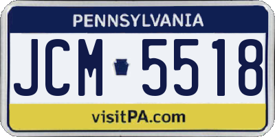 PA license plate JCM5518