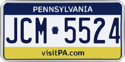 PA license plate JCM5524