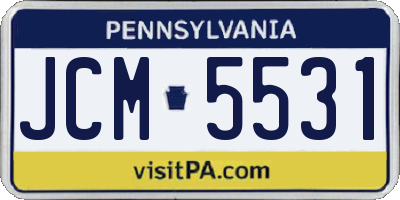 PA license plate JCM5531