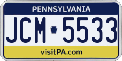 PA license plate JCM5533