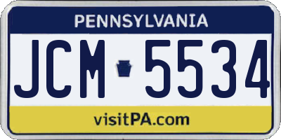PA license plate JCM5534