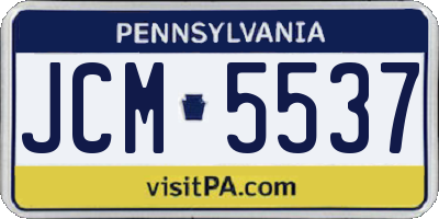 PA license plate JCM5537