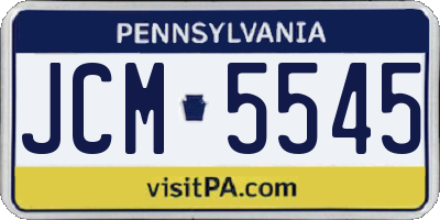 PA license plate JCM5545