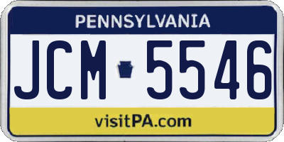 PA license plate JCM5546
