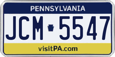 PA license plate JCM5547