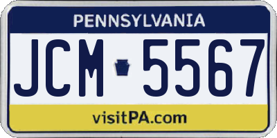 PA license plate JCM5567