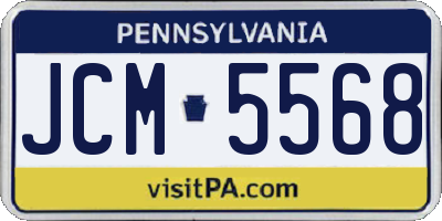 PA license plate JCM5568