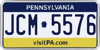 PA license plate JCM5576
