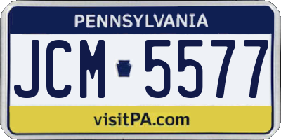 PA license plate JCM5577