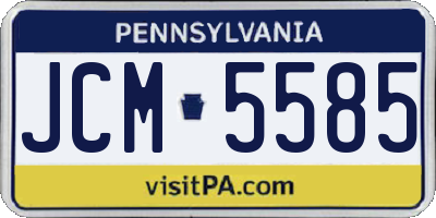 PA license plate JCM5585