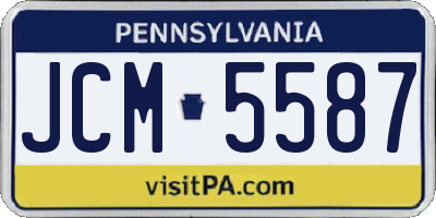 PA license plate JCM5587