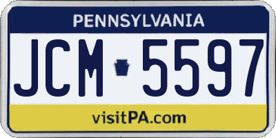 PA license plate JCM5597