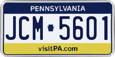 PA license plate JCM5601
