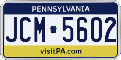 PA license plate JCM5602