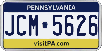 PA license plate JCM5626