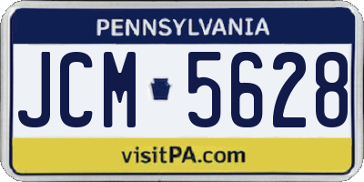 PA license plate JCM5628