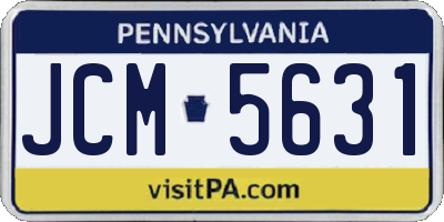 PA license plate JCM5631