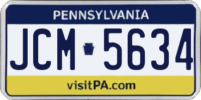 PA license plate JCM5634