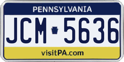 PA license plate JCM5636