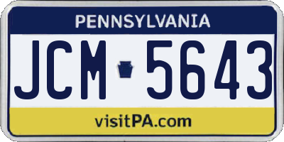 PA license plate JCM5643
