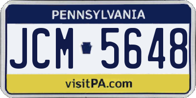 PA license plate JCM5648