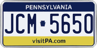 PA license plate JCM5650