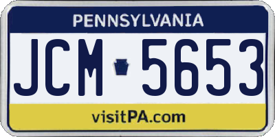 PA license plate JCM5653