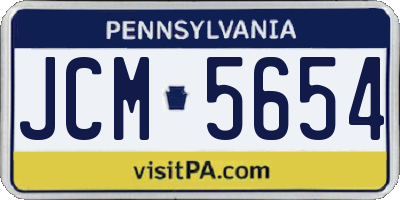 PA license plate JCM5654