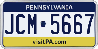 PA license plate JCM5667