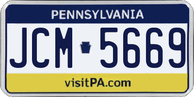 PA license plate JCM5669