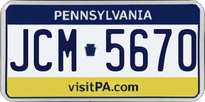 PA license plate JCM5670