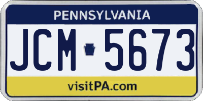 PA license plate JCM5673