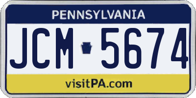 PA license plate JCM5674