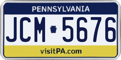 PA license plate JCM5676