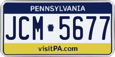 PA license plate JCM5677