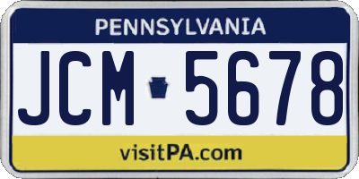 PA license plate JCM5678