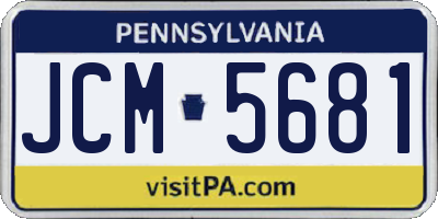 PA license plate JCM5681