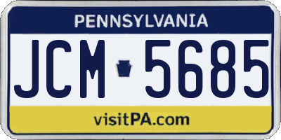 PA license plate JCM5685