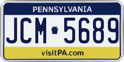 PA license plate JCM5689