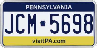 PA license plate JCM5698
