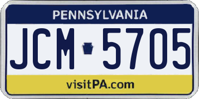 PA license plate JCM5705