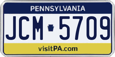 PA license plate JCM5709