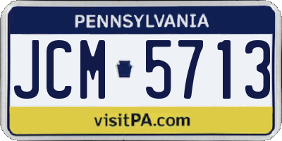 PA license plate JCM5713