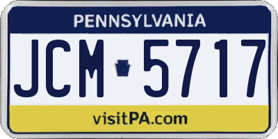 PA license plate JCM5717