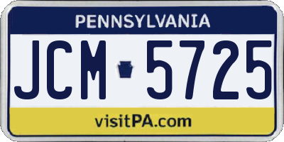 PA license plate JCM5725