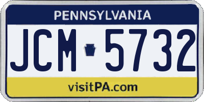 PA license plate JCM5732